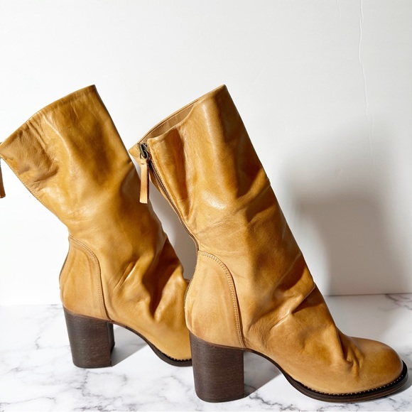 Free People Elle Block Heel Boot Size EU 41 Tan - Picture 11 of 16